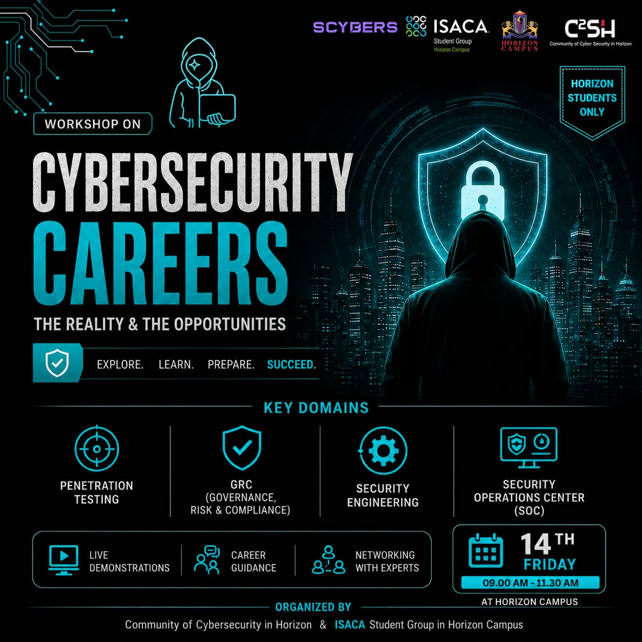 Workshop on Cybersecurity Careers promotional flyer