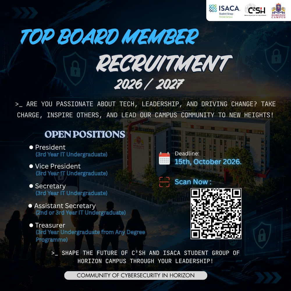 C²SH and ISACA Student Group Top Board Recruitment 2026/27 announcement